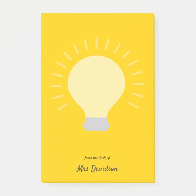 Post-it® Ampoule lumineuse de l'enseignant orange (Devant)