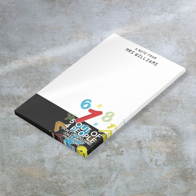 Post-it® Amusant 5 SUR 4 PERSONNES Math Joke (Fun 5 OUT OF 4 PEOPLE Math Joke Post-it Notes)