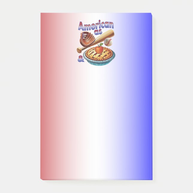 Post-it® Amusant américain comme Baseball & Pomme Pie (Devant)