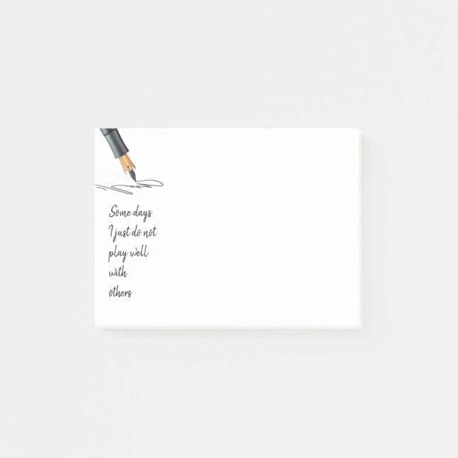 Post-it® Amusement Ne Jouez Pas Bien avec d'autres Humour d (Devant)