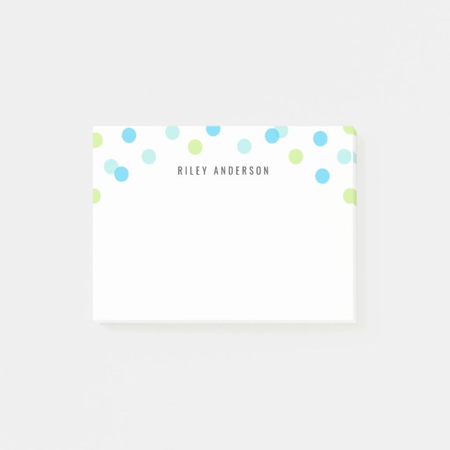 Post-it® Amusement Personnalisé Blue Aqua Green Confetti (Devant)