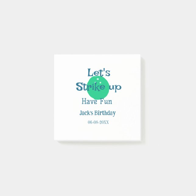 Post-it® Amusons-nous ballon vert nom d'anniversaire  (Devant)