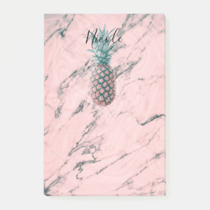 Post-it® Ananas et marbre rose, spirale chic moderne tendan