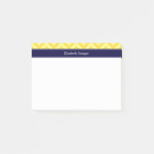 Post-it® Ananas Jaune Clair LG Chevron Marine Monogramme In
