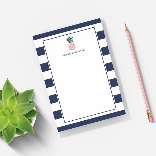 Post-it® Ananas rose | Bande marine personnalisée (Créateur téléchargé)