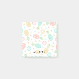 Post-it® Ananas roses et nom fait sur commande jaune