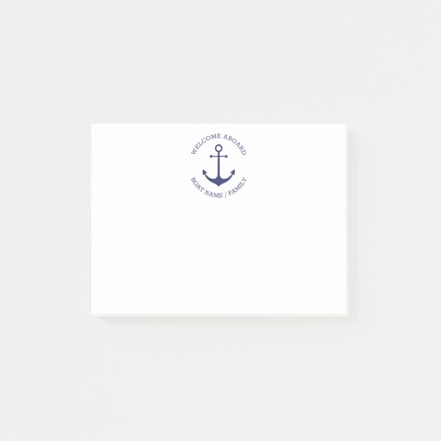 Post-it® Ancrage nautique Custom Nom du bateau Welcome Aboa (Devant)