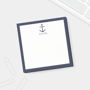 Post-it® Ancre bleue marine avec nom personnalisé
