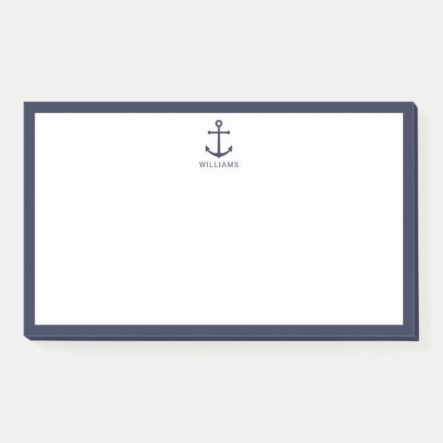 Post-it® Ancre bleue marine avec nom personnalisé (Devant)