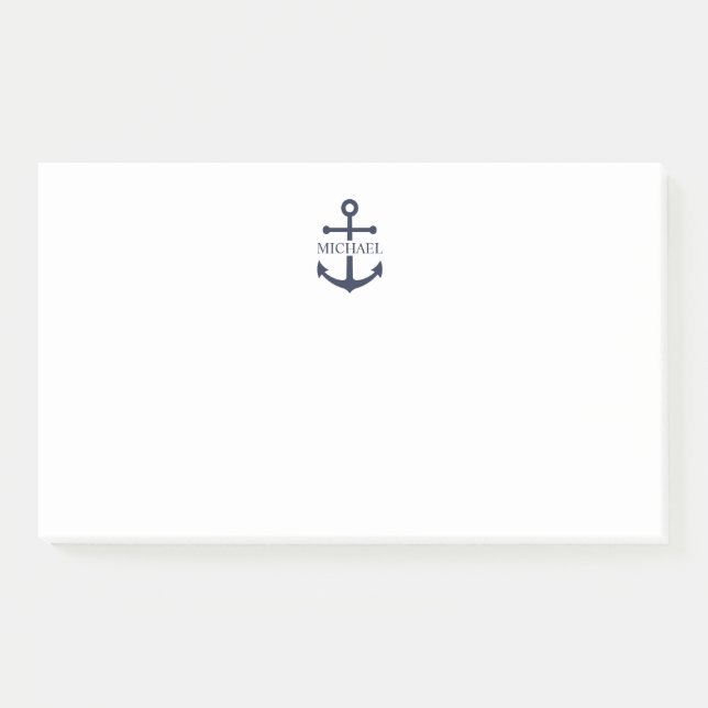 Post-it® Ancre bleue marine Nom personnalisé (Devant)