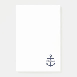 Post-it® Ancre bleue marine Nom personnalisé