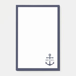 Post-it® Ancre bleue marine Nom personnalisé