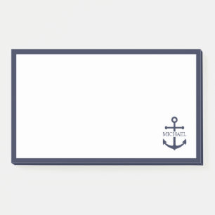 Post-it® Ancre bleue marine Nom personnalisé
