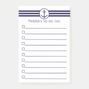 Post-it® Ancre Nautique Avec Bleu Marine & Blancs