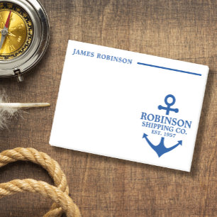Post-it® Ancre nautique Bateau ou propriétaire du navire bl