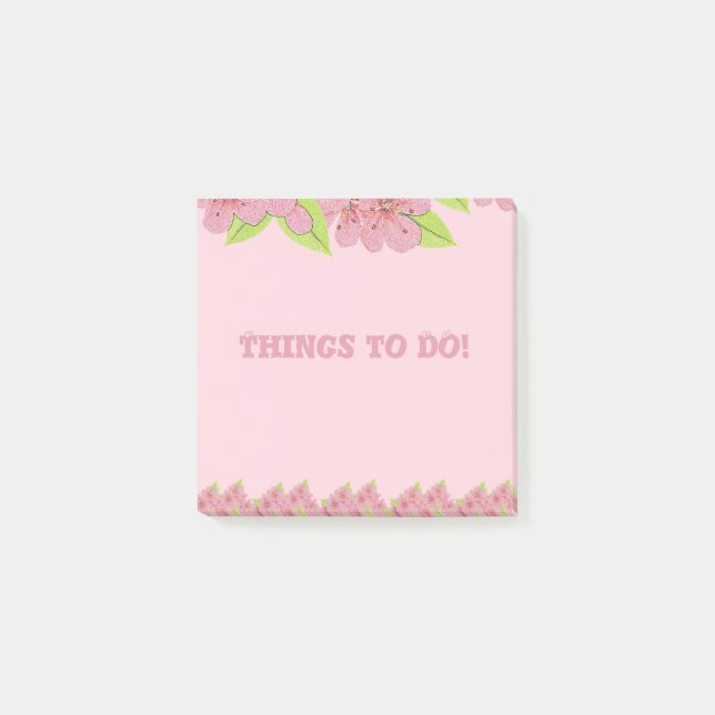 Post-it® Anémones roses Choses à faire Pink Post-It Notes (Devant)