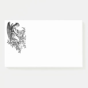 Post-it® Ange avec harpe et flore