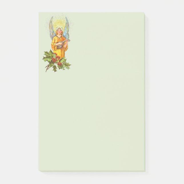 Post-it® Ange avec houx et mandoline  (Devant)