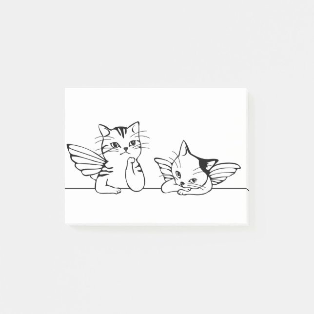 Post-it® Ange Chat Boring Noël (Devant)