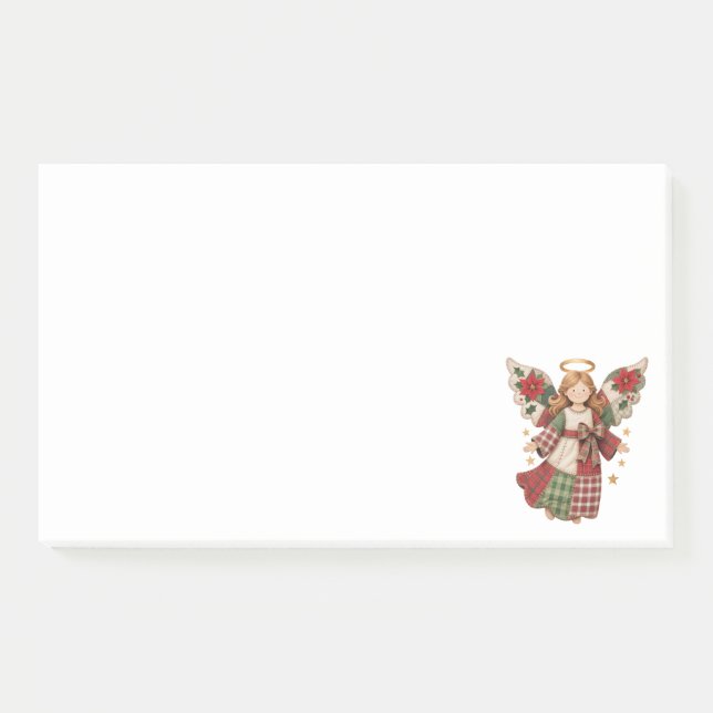 Post-it® Ange de Noël avec des étoiles dorées (Devant)