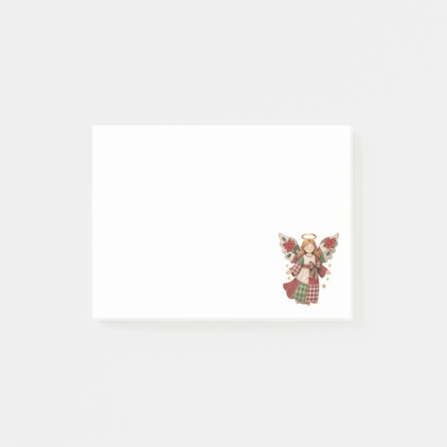 Post-it® Ange de Noël avec étoiles dorées (Devant)
