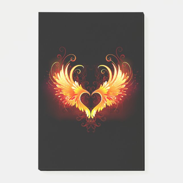 Post-it® Angel Fire Heart with Wings (Devant)