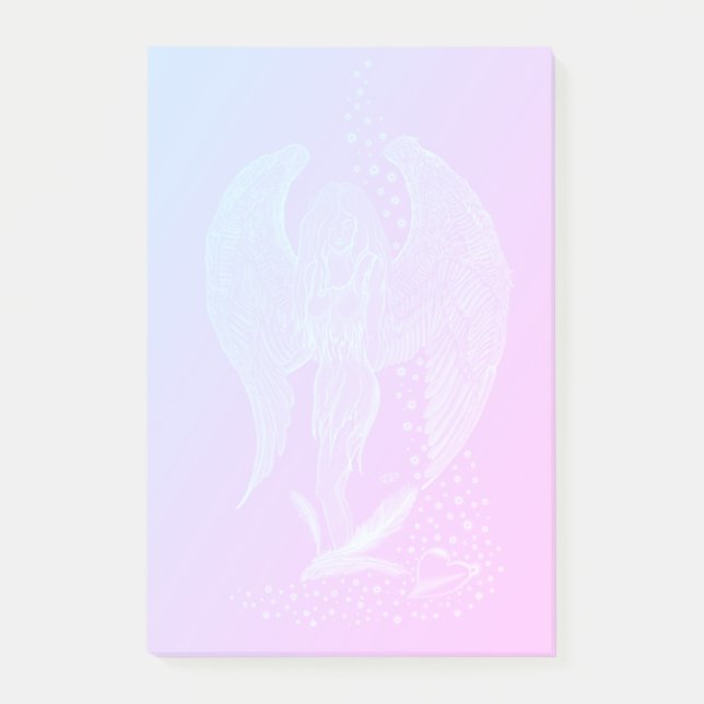 Post-it® Angel perdu en amour, noir et vert Design (Devant)