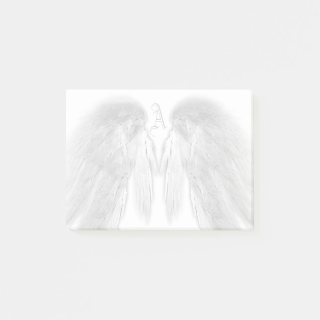 Post-it® ANGEL WINGS Blanc Personnalisé Monogramme (Devant)