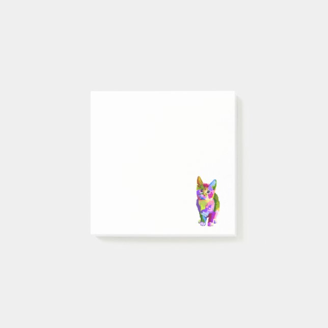 Post-it® Animal coloré mignon de chat (Devant)