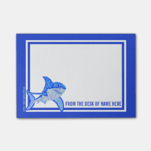 Post-it® Animal de mer coloré bleu de requin blanc de Z