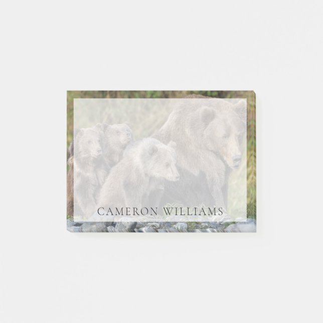 Post-it® Animaux de bébés cutest | Kodiak Mama Bear & Cubs (Devant)