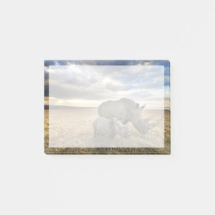Post-it® Animaux de bébés cutest White Rhino & Calf