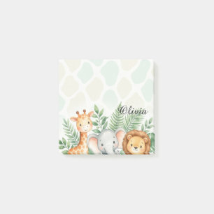 Post-it® Animaux de Safari à l'aquarelle mignons étiquettes
