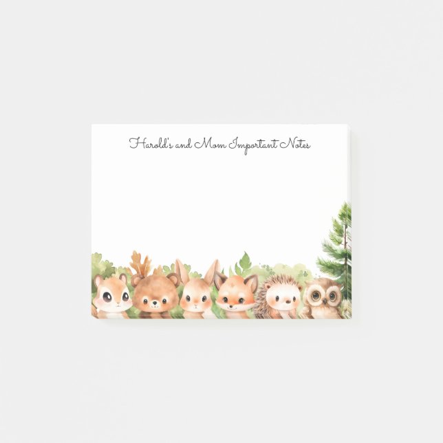 Post-it® Animaux forestiers Élégante Nourriture naturelle (Devant)