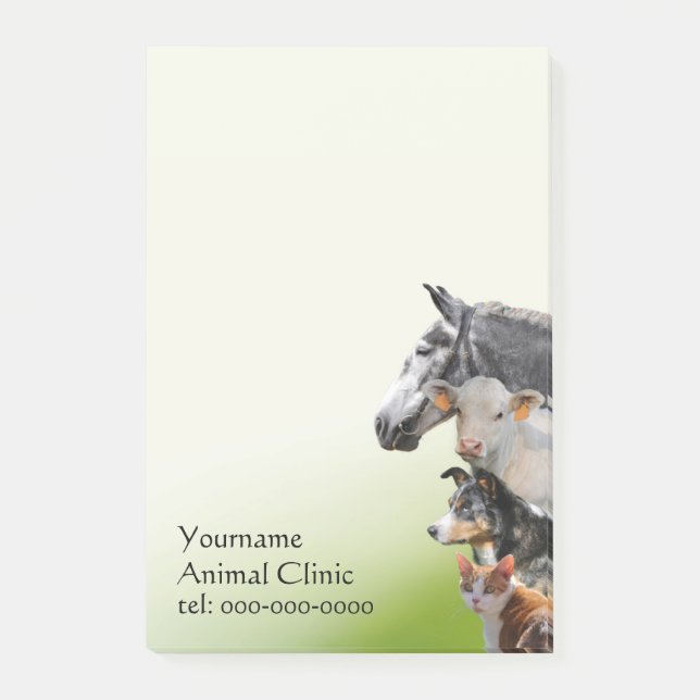 Post-it® Animaux mélangés vétérinaires (Devant)