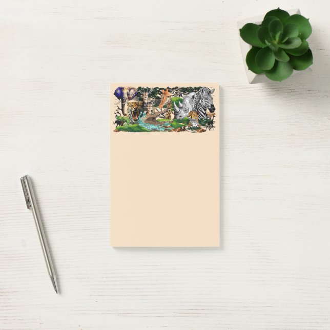 Post-it® Animaux sauvages de la Savane africaine (Bureau)