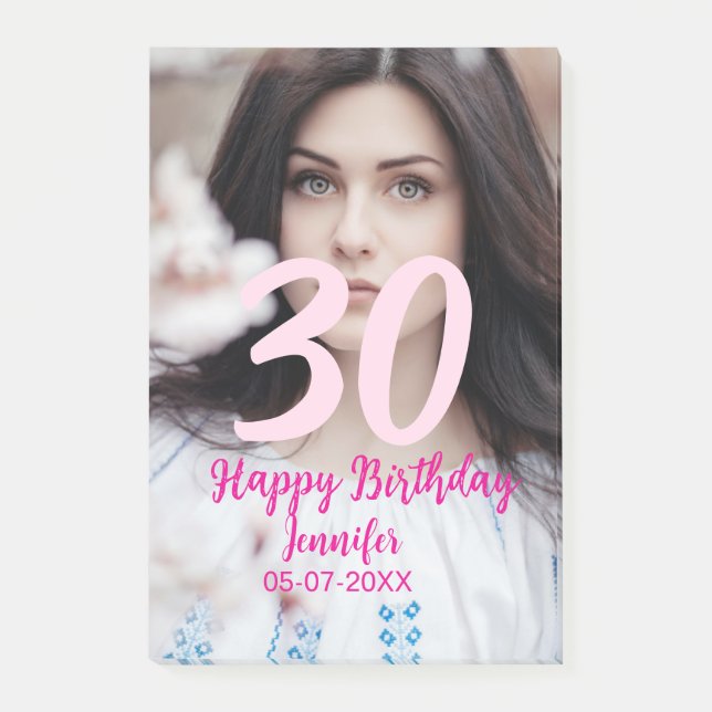 Post-it® anniversaire 30 ans ajouter nom date année photo b (Devant)