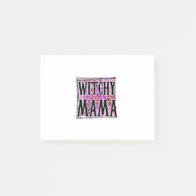 Post-it® Anniversaire de Halloween Leopard Witchy Mama (Devant)