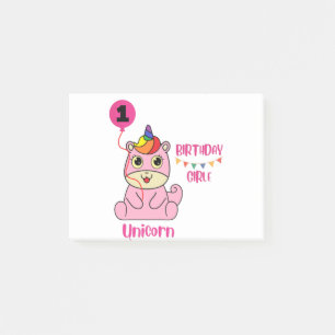 Post-it® anniversaire de la fille de licorne