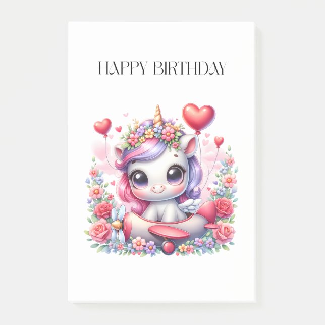 Post-it® Anniversaire de Licorne Pilote (Devant)