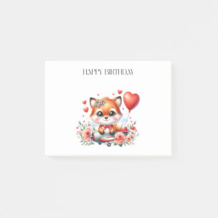 Post-it® Anniversaire de pilote de renard mignon