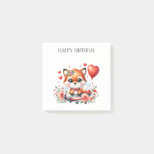 Post-it® Anniversaire de pilote de renard mignon