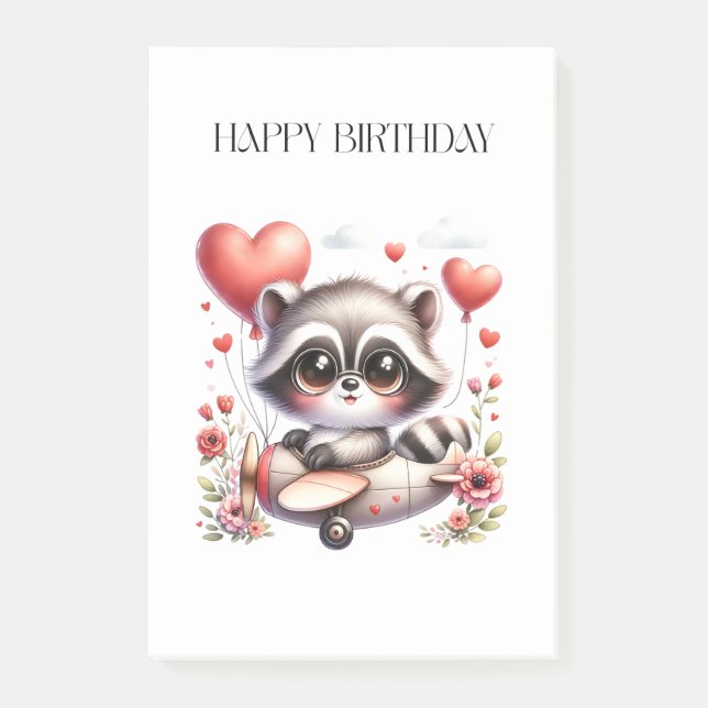 Post-it® Anniversaire du pilote raton laveur (Devant)