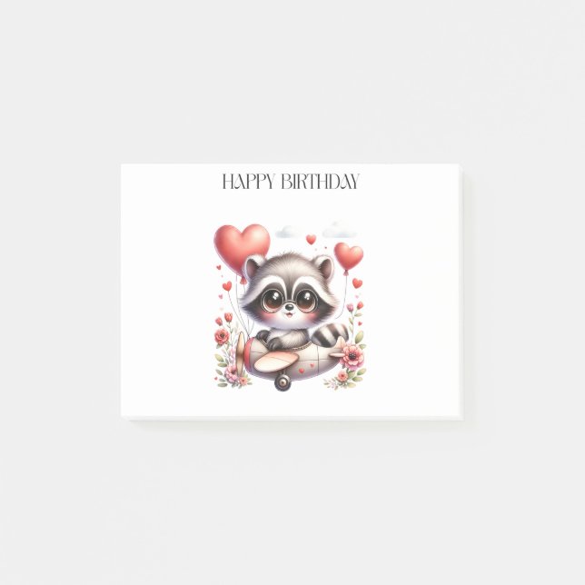 Post-it® Anniversaire du pilote raton laveur (Devant)