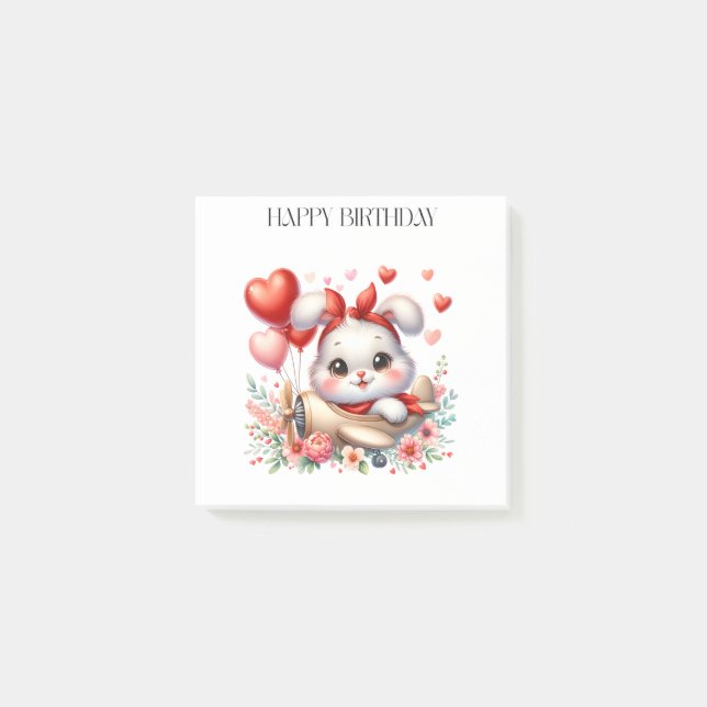 Post-it® Anniversaire Pilote Lapin (Devant)