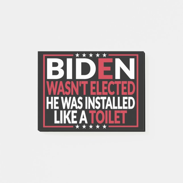 Post-it® Anti Biden, Joe Biden Comme Toilette - Anti Biden (Devant)