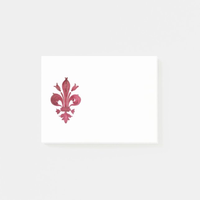 Post-it® ANTIQUE FLEUR ROUGE DE LIS EN Héraldique BLANC (Devant)