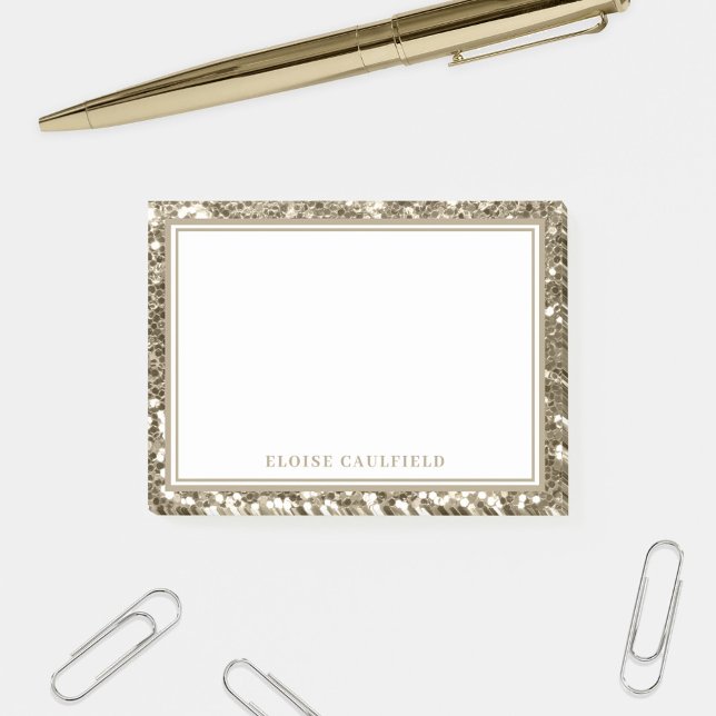 Post-it® Antique Parties scintillant Gold Nom de la servant (Créateur téléchargé)