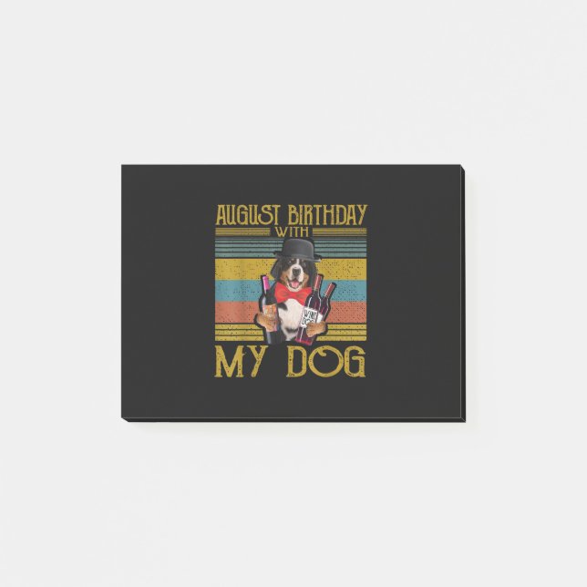 Post-it® Août Anniversaire Avec Mon Chien Moutain Bemese 20 (Devant)