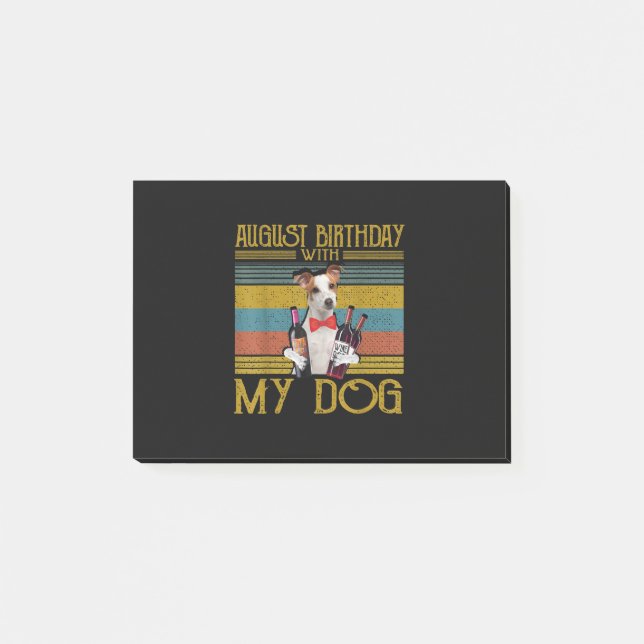 Post-it® Août Anniversaire Avec Mon Jack Russell Chien 2020 (Devant)